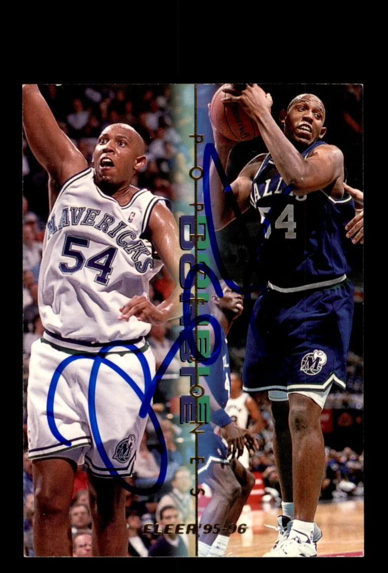 Signed Basketball Card Auto Popeye Jones 1995-96 Fleer #5 Dallas Mavericks