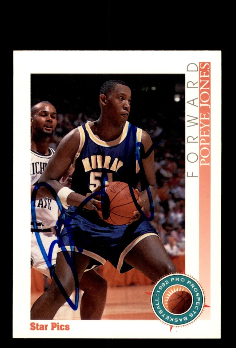 Signed Basketball Card Auto Popeye Jones 1992 Star Pics #35 Murray State Racers