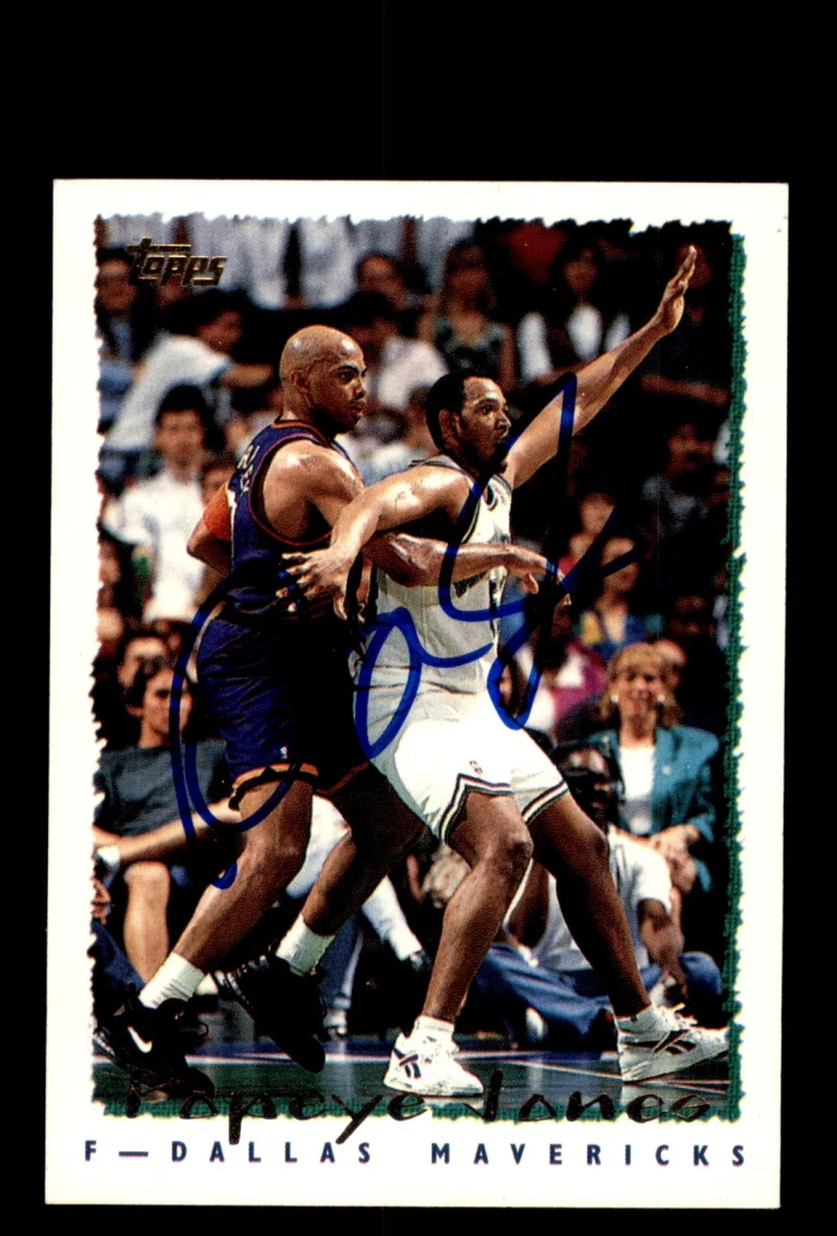 Signed Basketball Card Auto Popeye Jones 1994-95 Topps #241 Dallas Mavericks