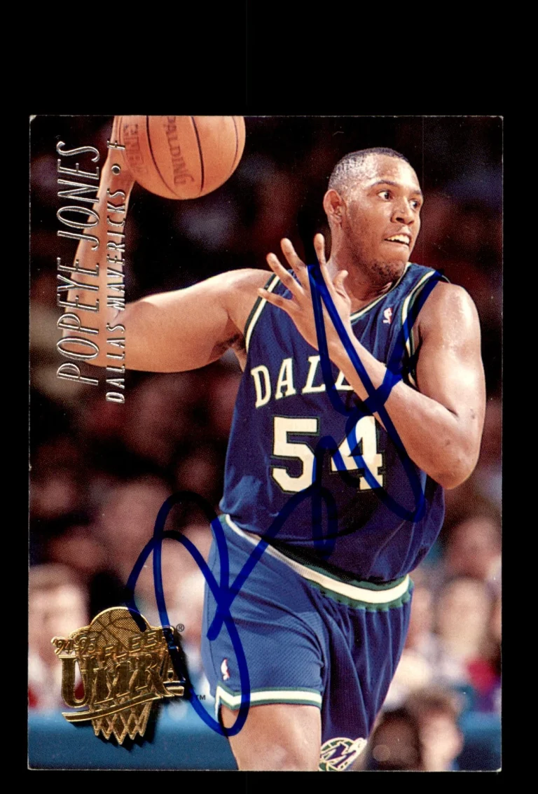 Signed Basketball Card Auto Popeye Jones 1994-95 Ultra #42 Dallas Mavericks