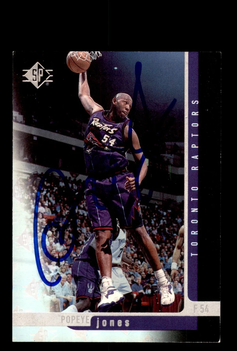 Signed Basketball Card Auto Popeye Jones 1996-97 SP #110 Toronto Raptors
