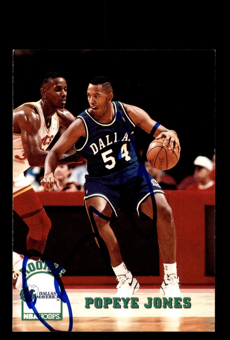 Signed Basketball Card Auto Popeye Jones 1993-94 Hoops #321 Dallas Mavericks