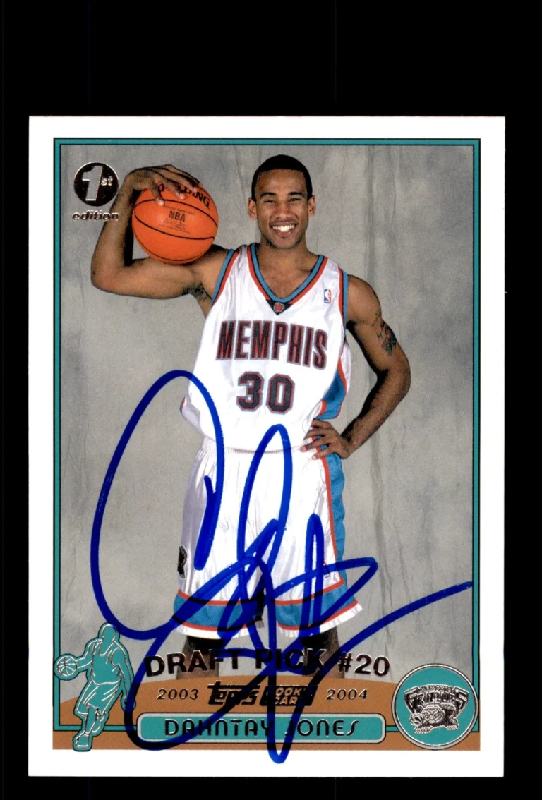 Signed Basketball Card Auto Dahntay Jones 2003-04 Topps 1st Ed. #240 Grizzlies