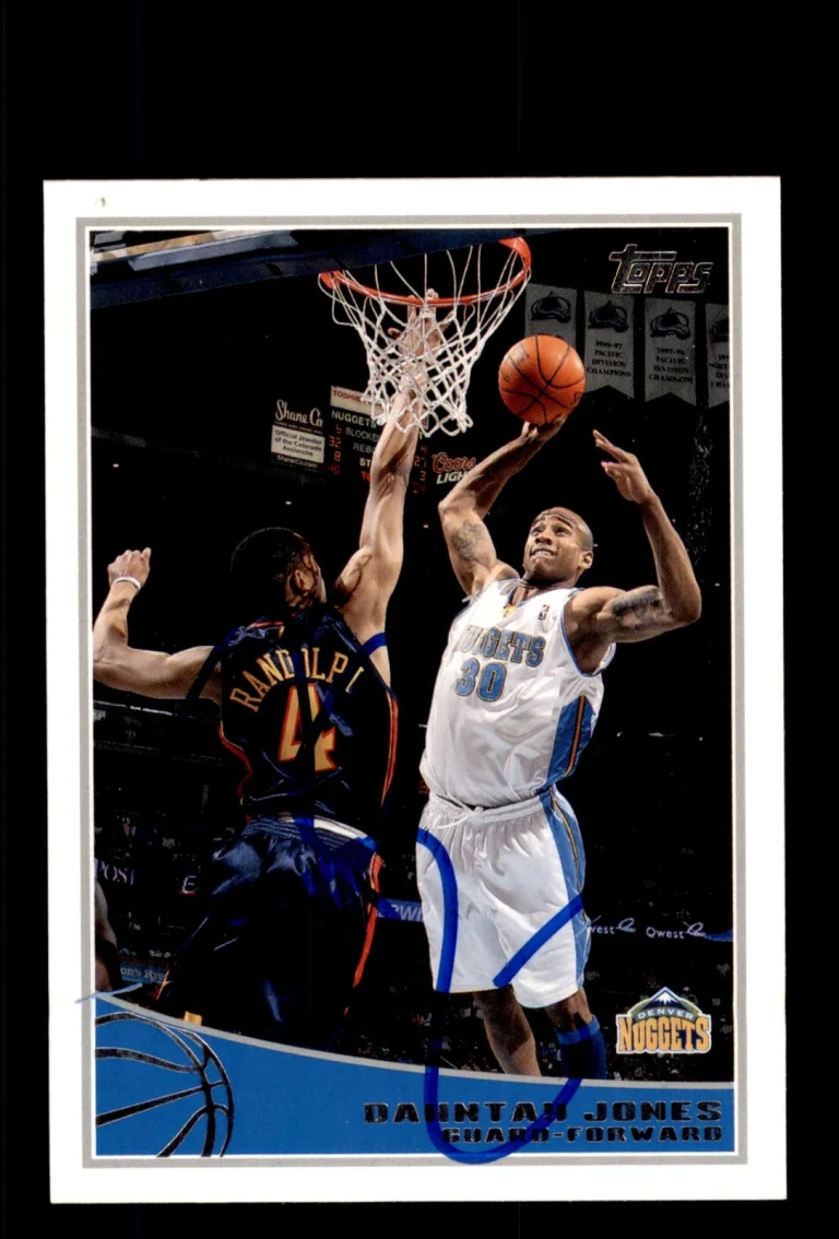 Signed Basketball Card Auto Dahntay Jones 2009-10 Topps #68 Denver Nuggets