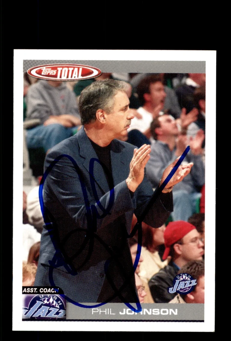 Signed Basketball Card Auto Phil D. Johnson 2004-05 Topps Total #418 Utah Jazz