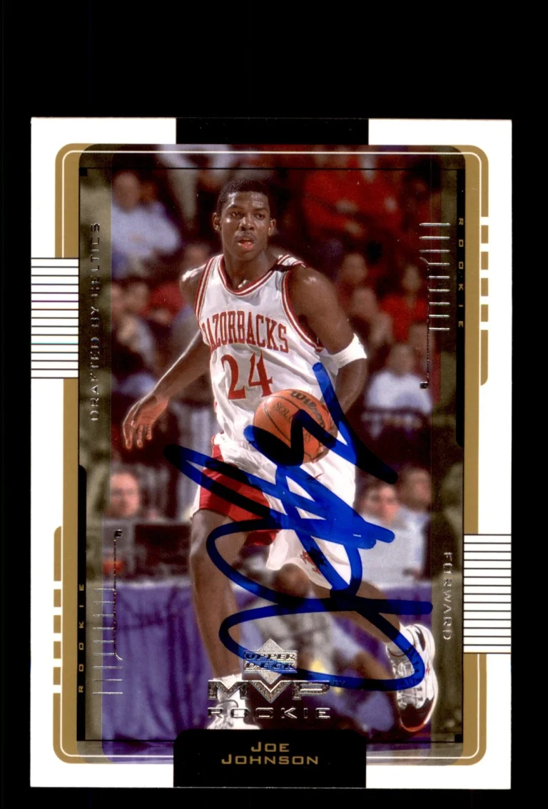 Signed Basketball Card Auto Joe Johnson 2001-02 Upper Deck MVP #216