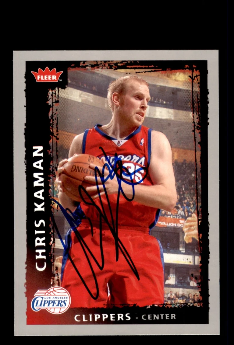 Signed Basketball Card Auto Chris Kaman 2008-09 Fleer #177 Los Angeles Clippers
