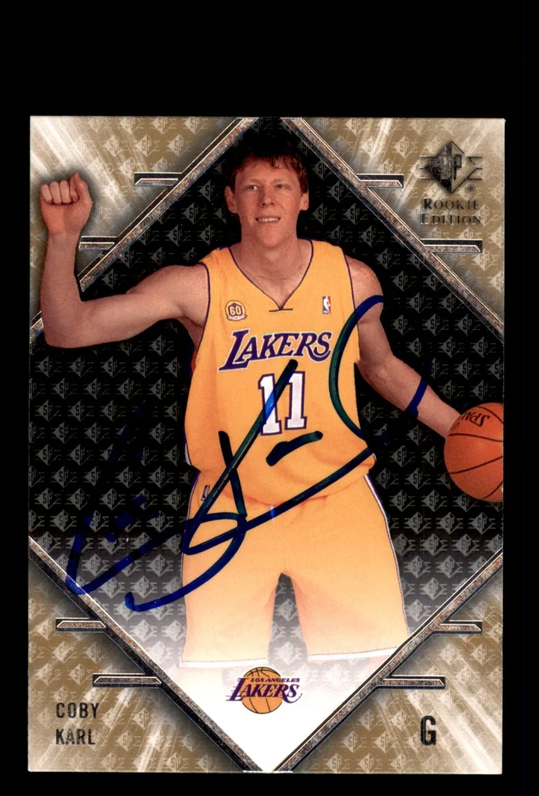 Signed Basketball Card Auto Coby Karl 2007-08 SP Rookie Edition #104 LA Lakers