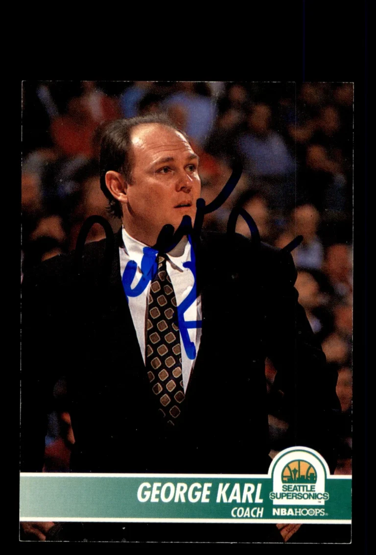 Signed Basketball Card Auto George Karl 1994-95 Hoops #294 Seattle SuperSonics