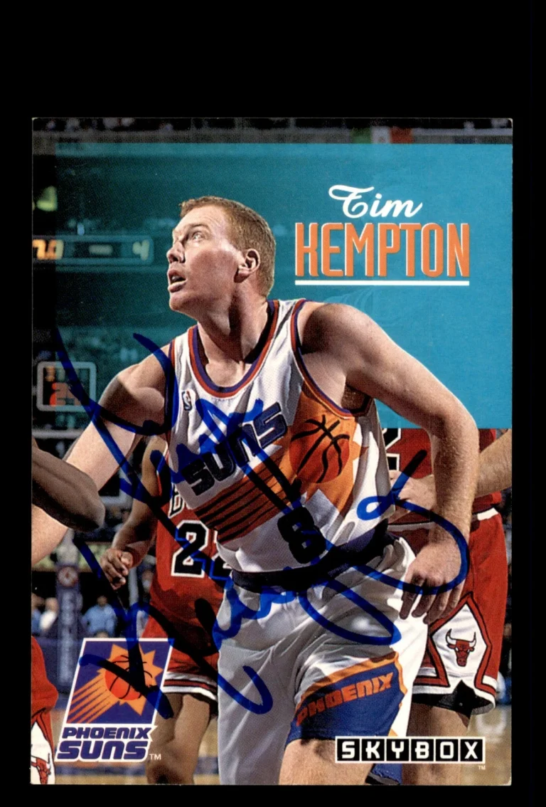 Signed Basketball Card Auto Tim Kempton 1992-93 SkyBox #390 Phoenix Suns