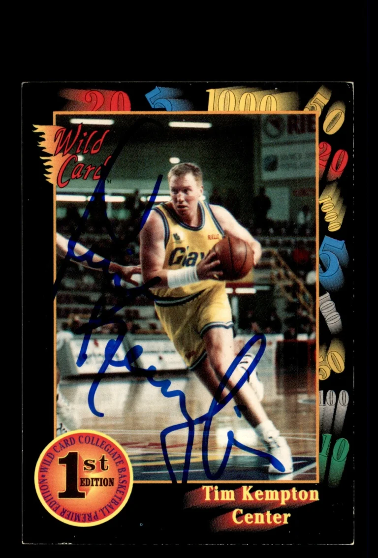 Signed Basketball Card Auto Tim Kempton 1991-92 Wild Card #73 Notre Dame