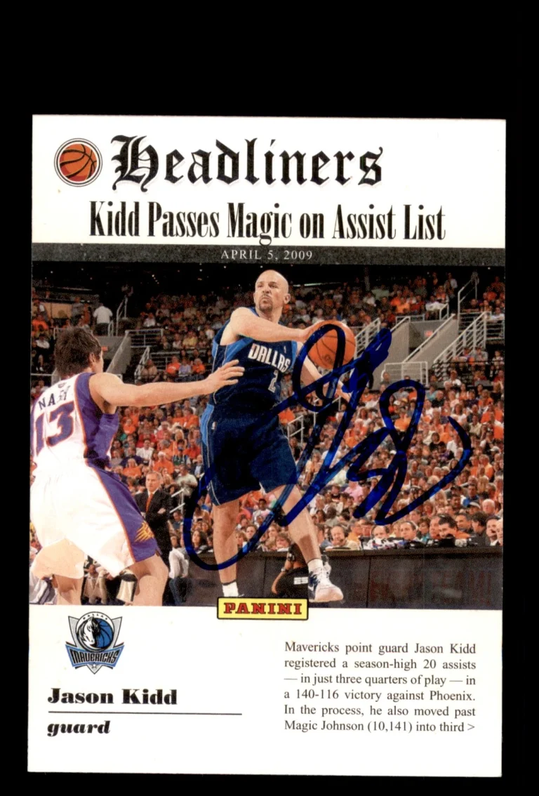 Signed Basketball Card Auto Jason Kidd 2009-10 Panini #3 Dallas Mavericks