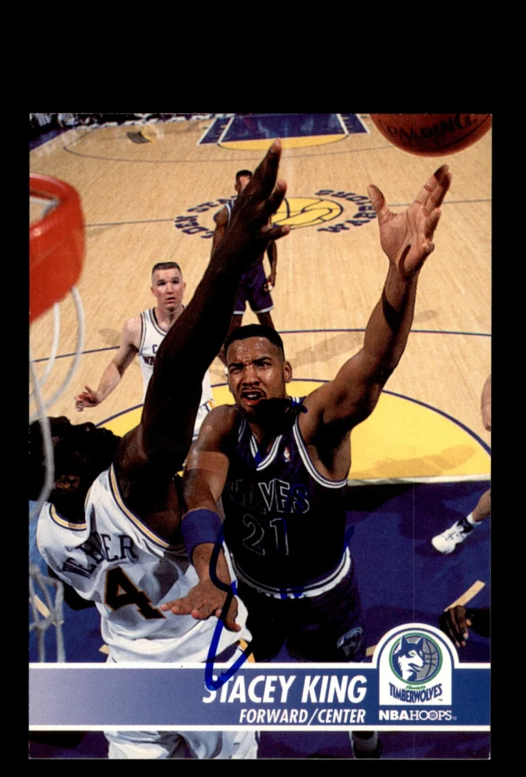 Signed Basketball Card Auto Stacey King 1994-95 Hoops #123 Timberwolves
