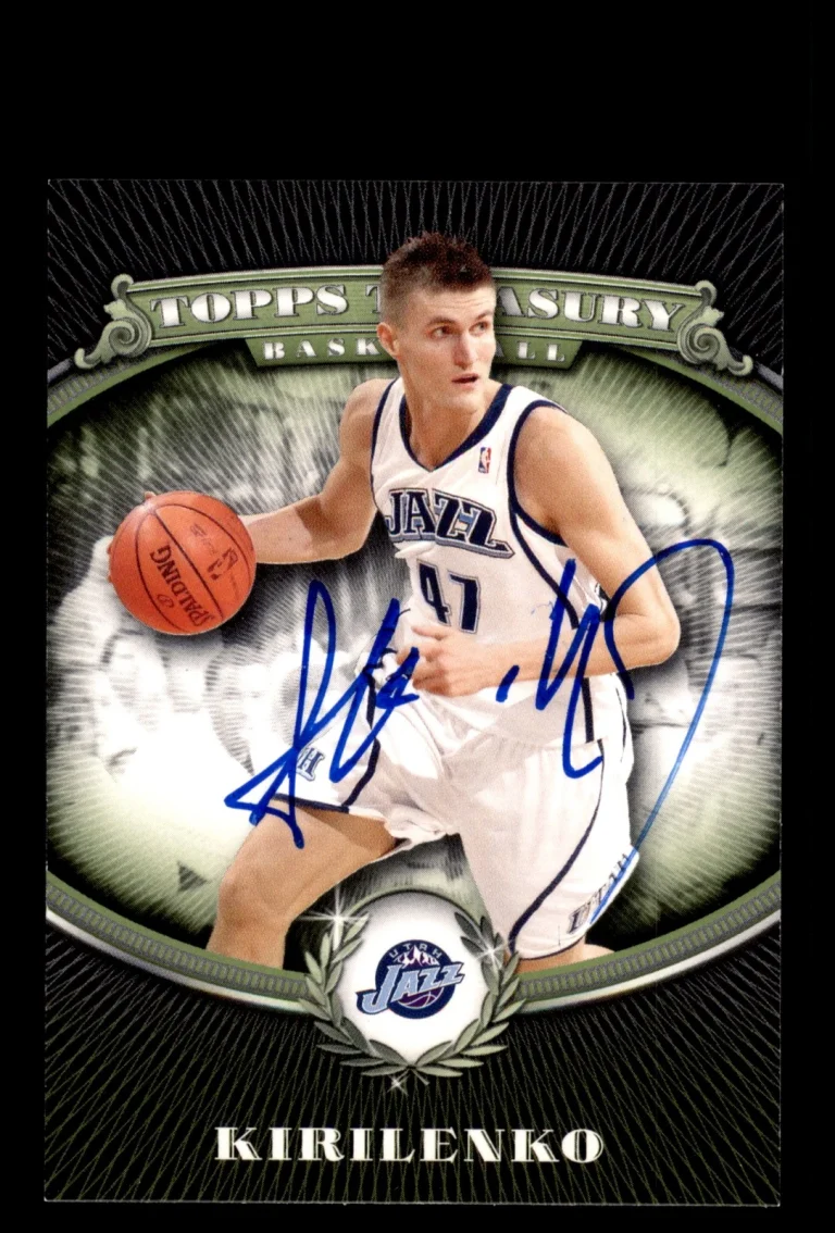 Signed Basketball Card Auto Andrei Kirilenko 2008-09 Topps Treasury #47 Jazz