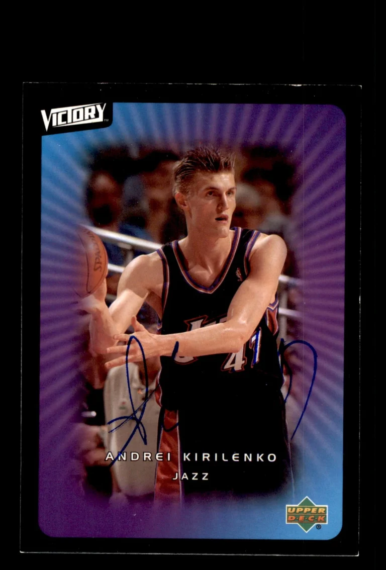 Signed Basketball Card Auto Andrei Kirilenko 2003-04 Upper Deck Victory #97