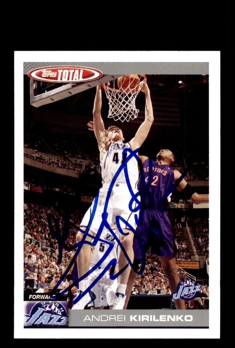 Signed Basketball Card Auto Andrei Kirilenko 2004-05 Topps Total #307 Utah Jazz