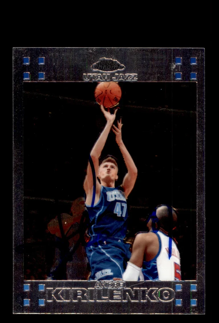Signed Basketball Card Auto Andrei Kirilenko 2007-08 Topps Chrome #47 Utah Jazz