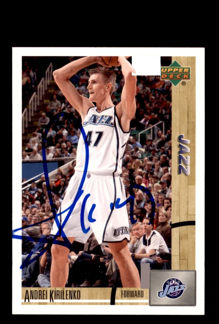 Signed Basketball Card Auto Andrei Kirilenko 2008-09 Upper Deck Lineage #77 Jazz