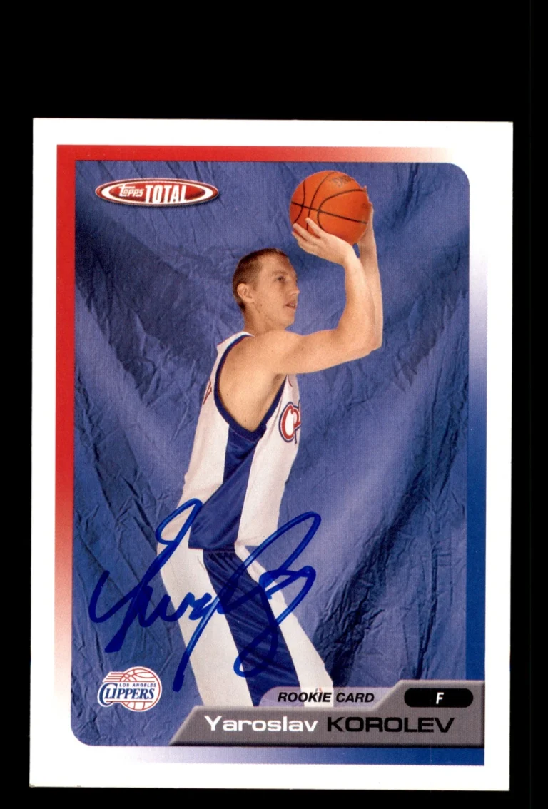 Signed Basketball Card Auto Yaroslav Korolev 2005-06 Topps Total #259 Clippers