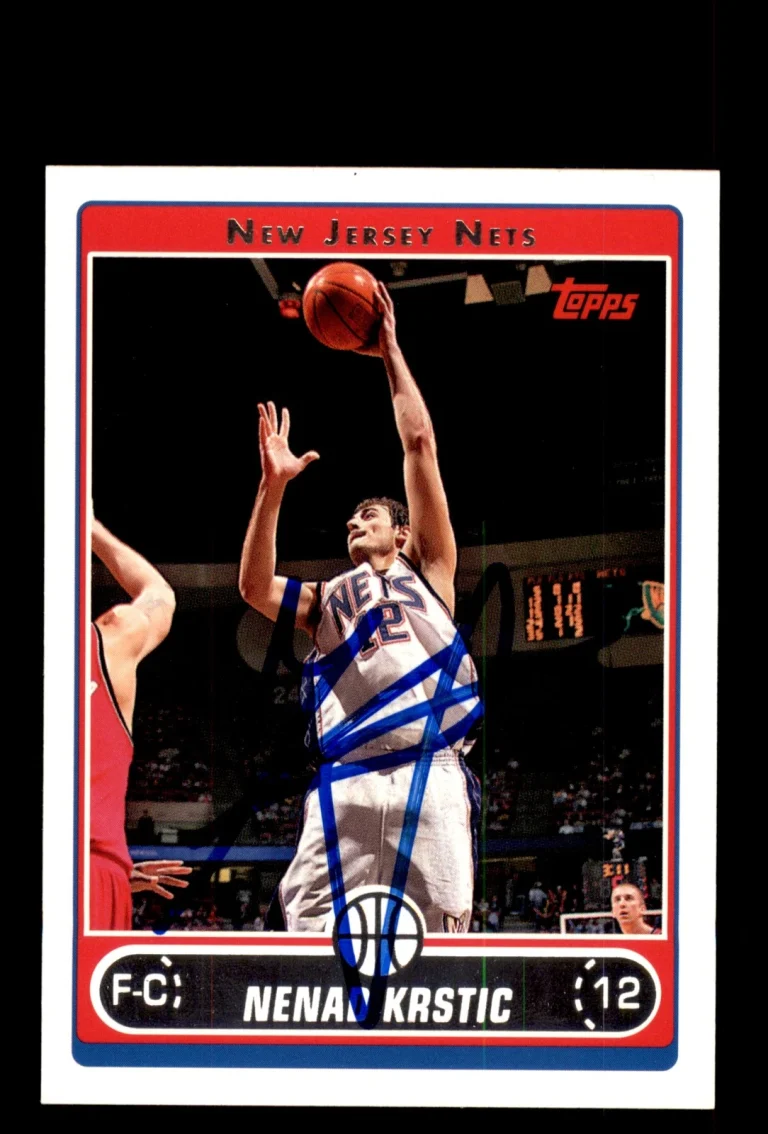 Signed Basketball Card Auto Nenad Krstic 2006-07 Topps #88 New Jersey Nets