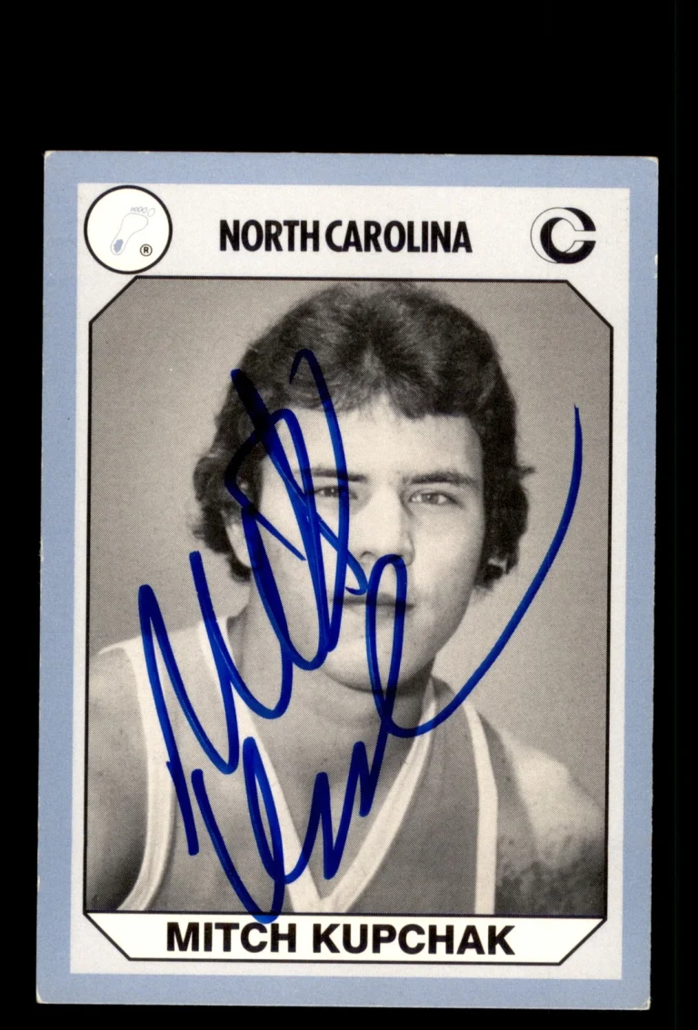 Signed Basketball Card Auto Mitch Kupchak 1990-91 Collegiate Collection UNC #123