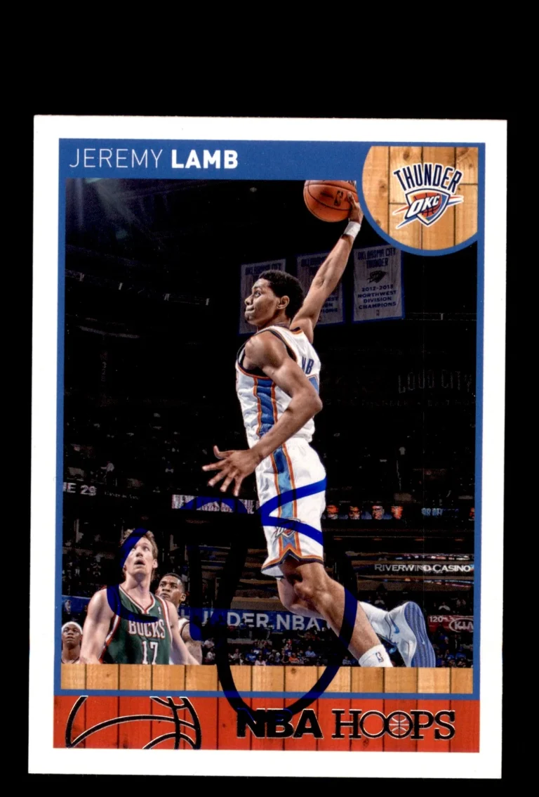 Signed Basketball Card Auto Jeremy Lamb 2013-14 Hoops #43 Oklahoma City Thunder