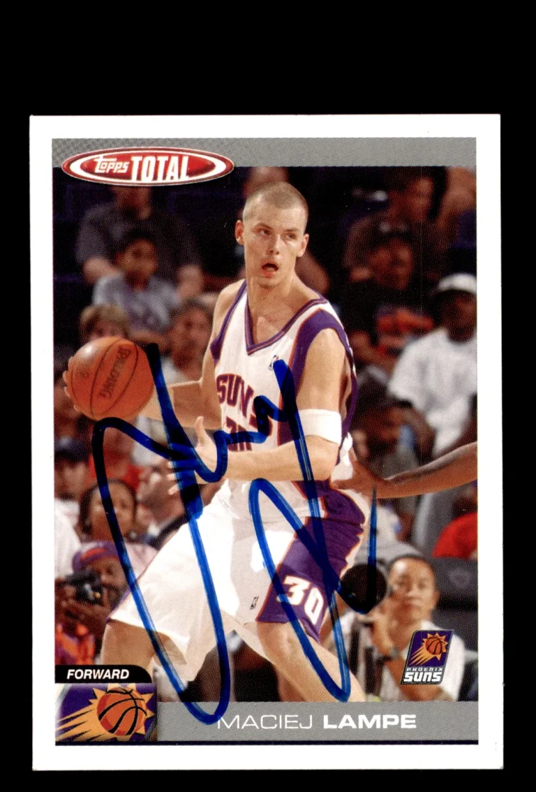 Signed Basketball Card Auto Maciej Lampe 2004-05 Topps Total #204 Phoenix Suns