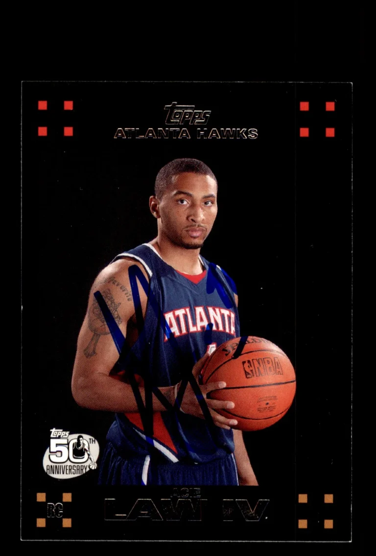Signed Basketball Card Auto Acie Law IV 2007-08 Topps #121 Atlanta Hawks
