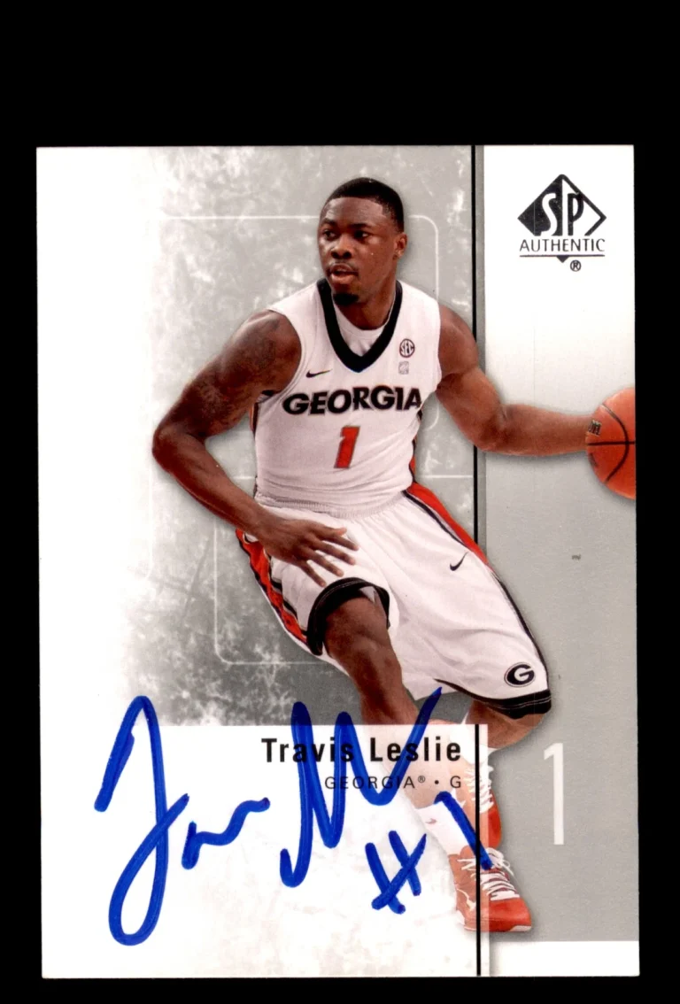 Signed Basketball Card Auto Travis Leslie 2011-12 SP Authentic #44 UGA
