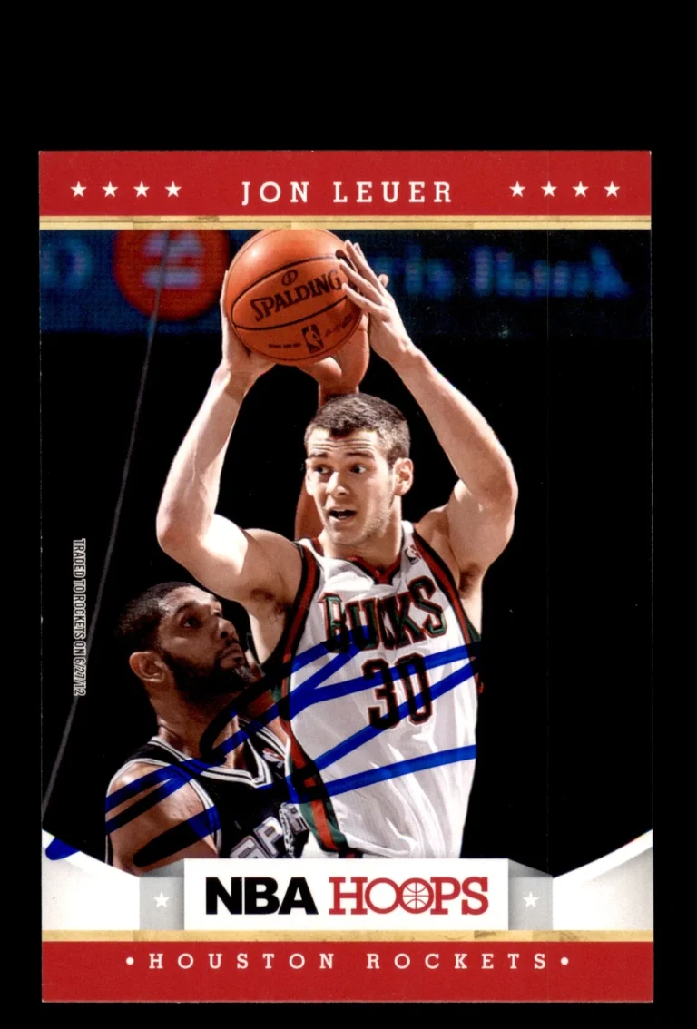 Signed Basketball Card Auto Jon Leuer 2012-13 Hoops #255 Houston Rockets