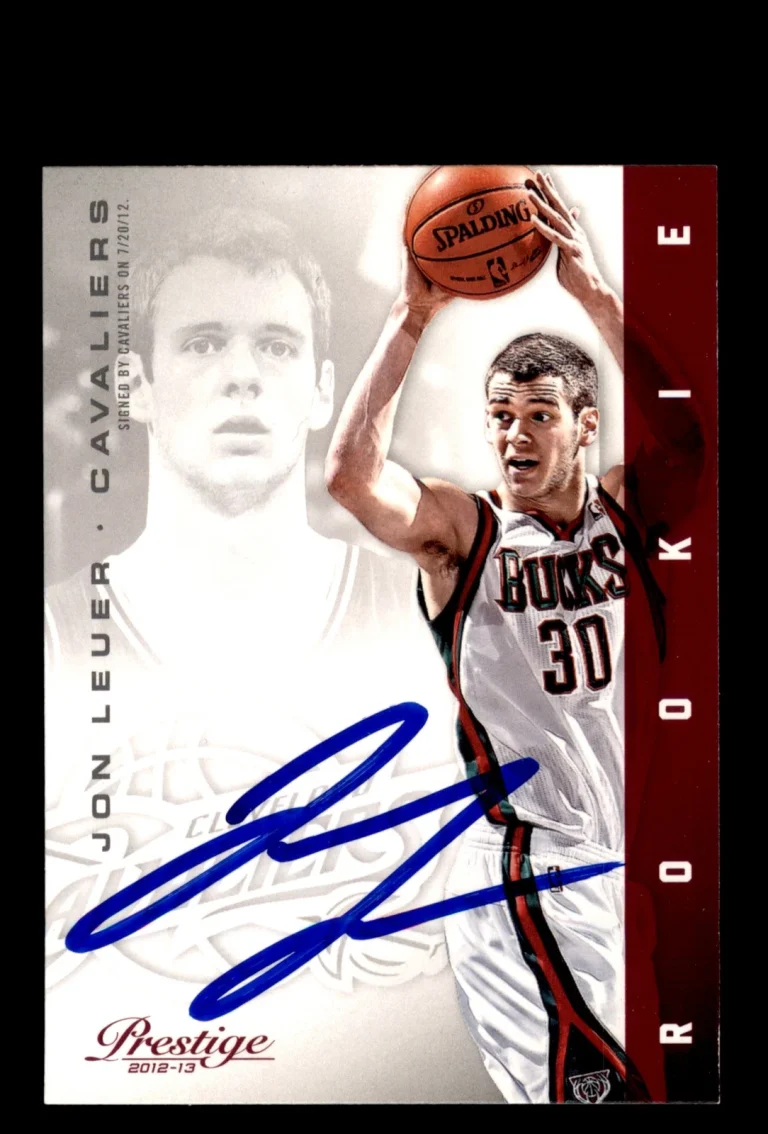 Signed Basketball Card Auto Jon Leuer 2012-13 Panini Prestige #177 Cavaliers