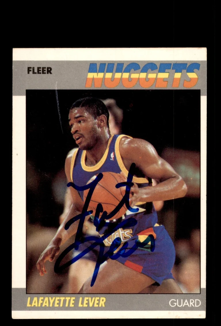 Signed Basketball Card Auto Lafayette Lever 1987-88 Fleer #62 *IMPERFECT