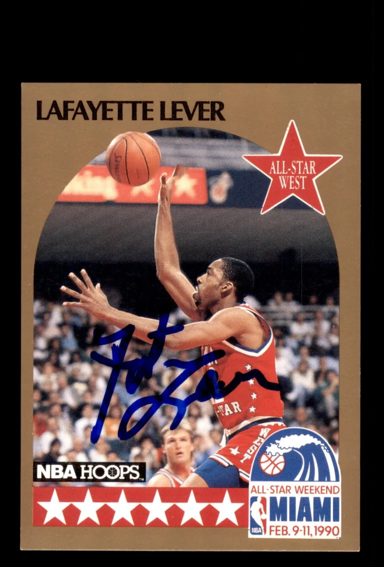 Signed Basketball Card Auto Lafayette Lever 1990-91 Hoops #20 Denver Nuggets