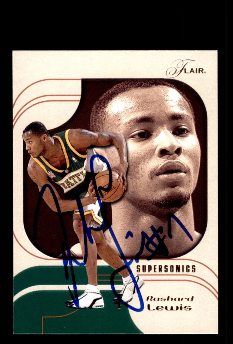 Signed Basketball Card Auto Rashard Lewis 2002-03 Flair #42 Seattle SuperSonics