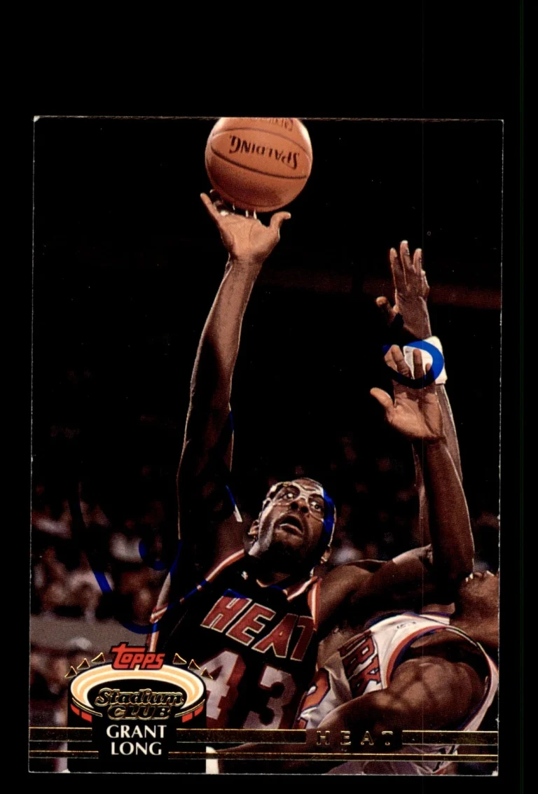 Signed Basketball Card Auto Grant Long 1992-93 Stadium Club #111 Miami Heat