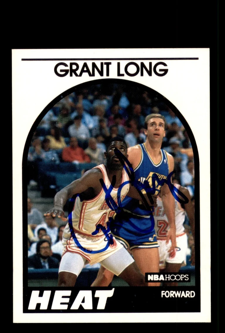 Signed Basketball Card Auto Grant Long 1989-90 Hoops #141 Miami Heat