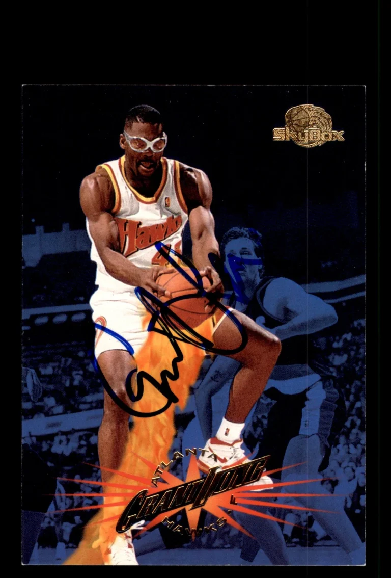 Signed Basketball Card Auto Grant Long 1995-96 SkyBox Premium #3 Atlanta Hawks