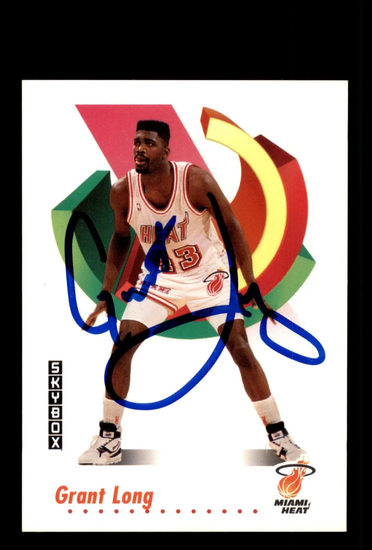 Signed Basketball Card Auto Grant Long 1991-92 SkyBox #150 Miami Heat