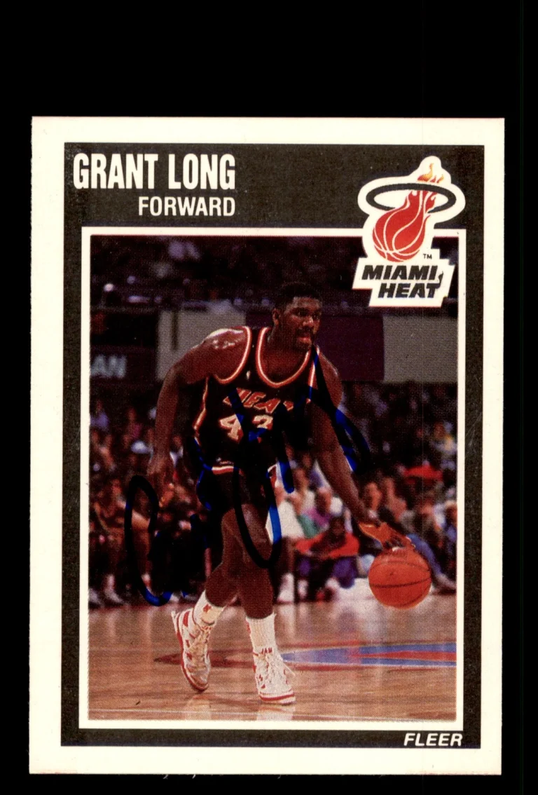 Signed Basketball Card Auto Grant Long 1989-90 Fleer #82 Miami Heat
