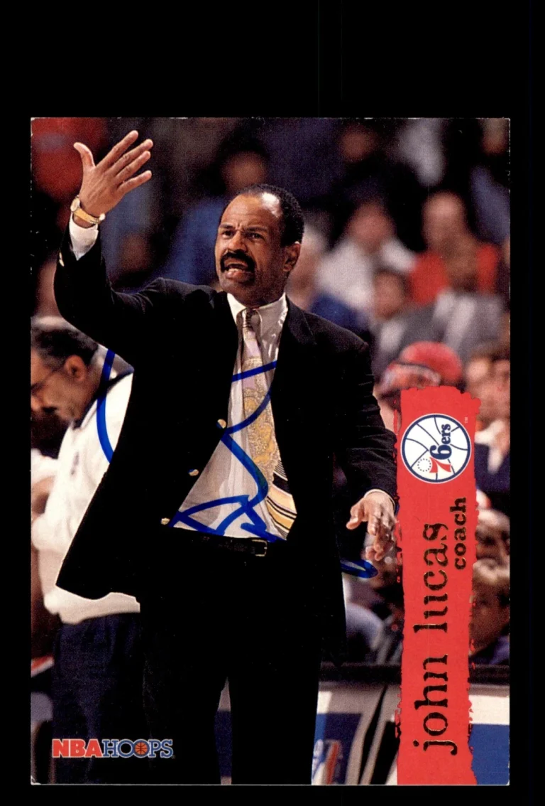 Signed Basketball Card Auto John Lucas 1995-96 Hoops #188 Philadelphia 76ers