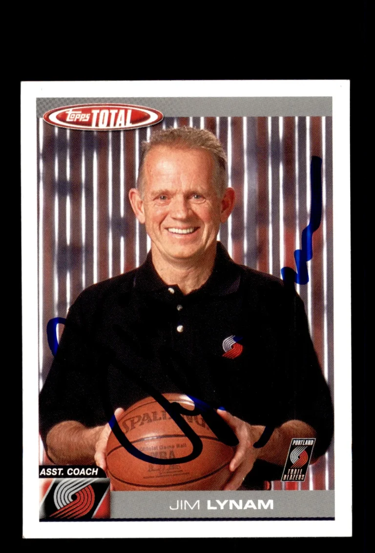 Signed Basketball Card Auto Jim Lynam 2004-05 Topps Total #408 Trail Blazers