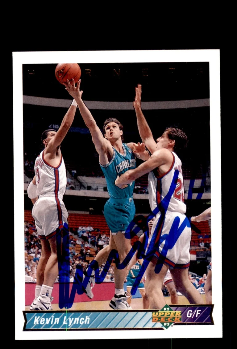 Signed Basketball Card Auto Kevin Lynch 1992-93 Upper Deck #219 Hornets