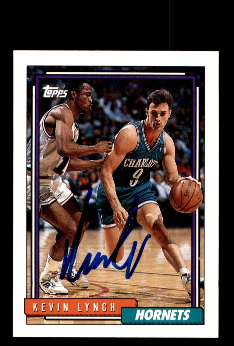 Signed Basketball Card Auto Kevin Lynch 1992-93 Topps #315 Charlotte Hornets