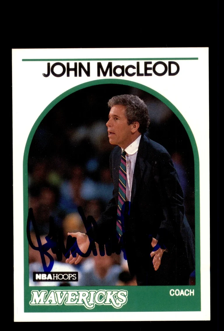 Signed Basketball Card Auto John MacLeod 1989-90 Hoops #171 Mavericks
