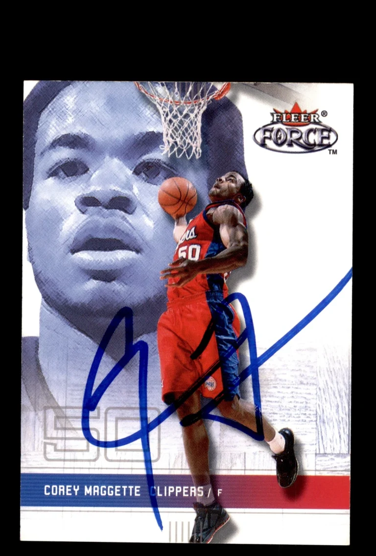 Signed Basketball Card Auto Corey Maggette 2001-02 Fleer Force #84 LA Clippers