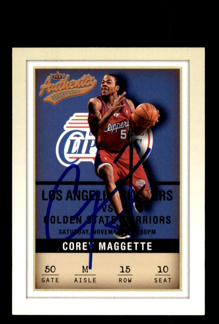 Signed Basketball Card Auto Corey Maggette 2001-02 Fleer Authentix #15 Clippers