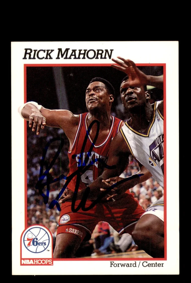 Signed Basketball Card Auto Rick Mahorn 1991-92 Hoops #162 Philadelphia 76ers