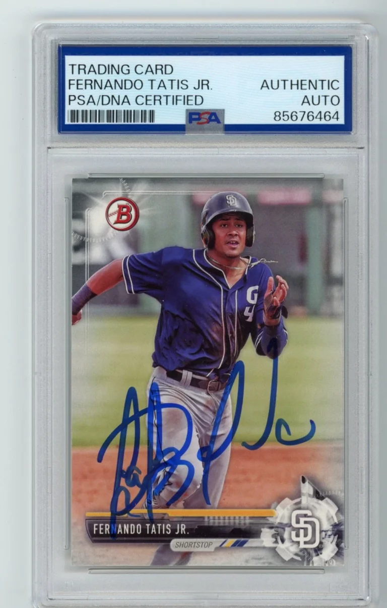 Signed Baseball Card Auto Fernando Tatis Jr. 2017 Bowman Draft #BD-71 PSA/DNA