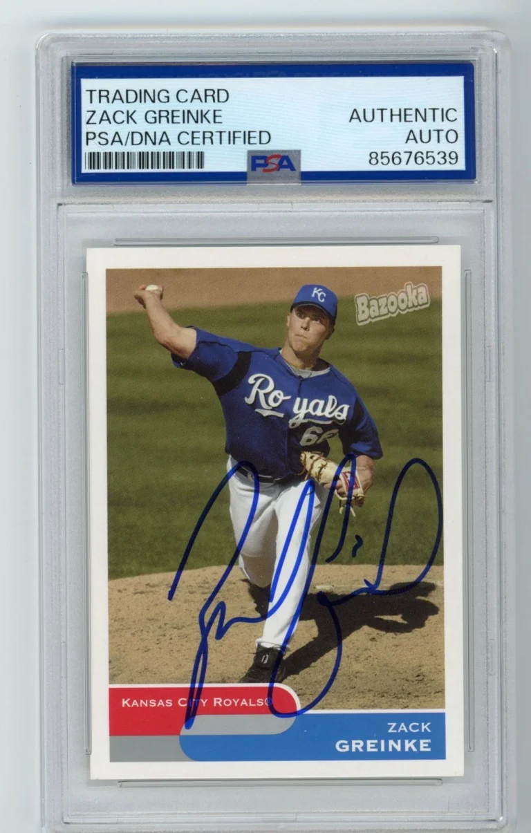 Signed Baseball Card Auto Zack Greinke 2004 Bazooka #260 Royals PSA/DNA