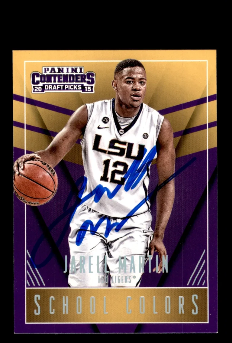 Signed Basketball Card Auto Jarell Martin 2015 Panini Contenders Draft #19 LSU